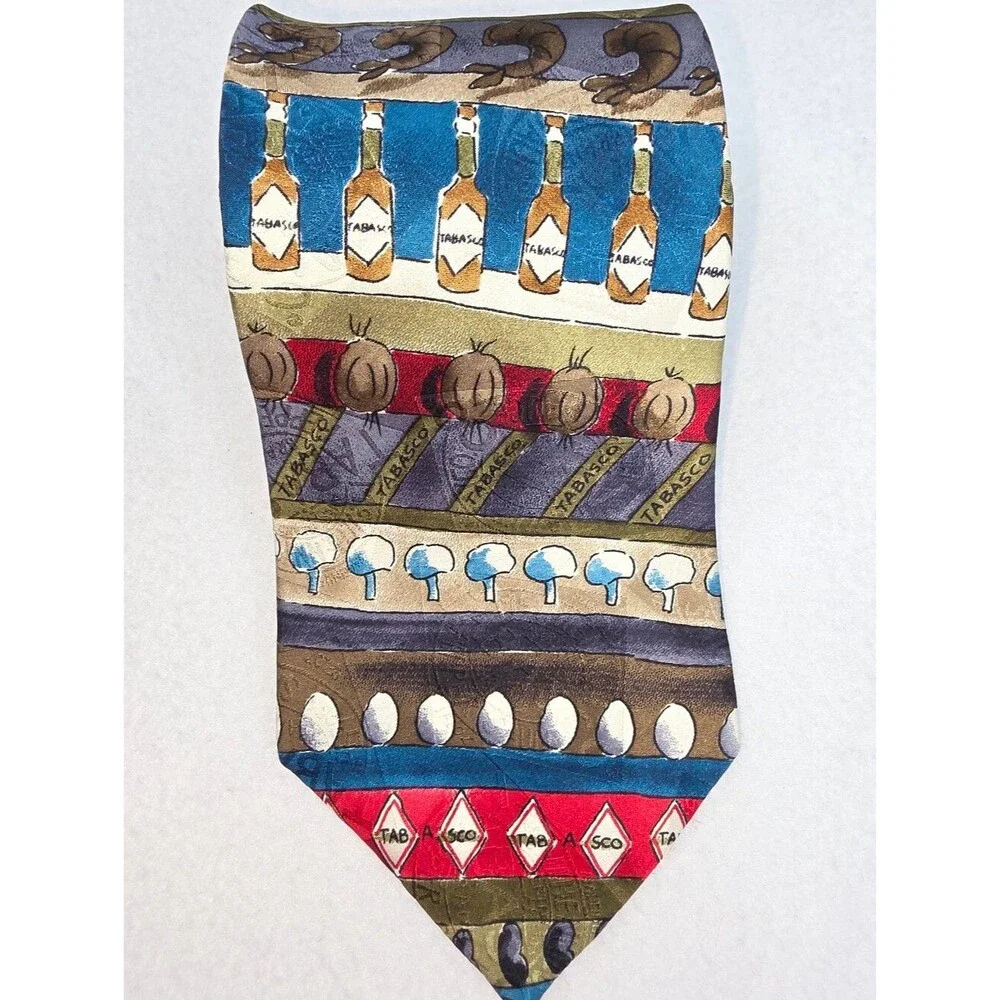 Tabasco Sauce Men's Silk Tie Necktie Logo Food Vintage 3985